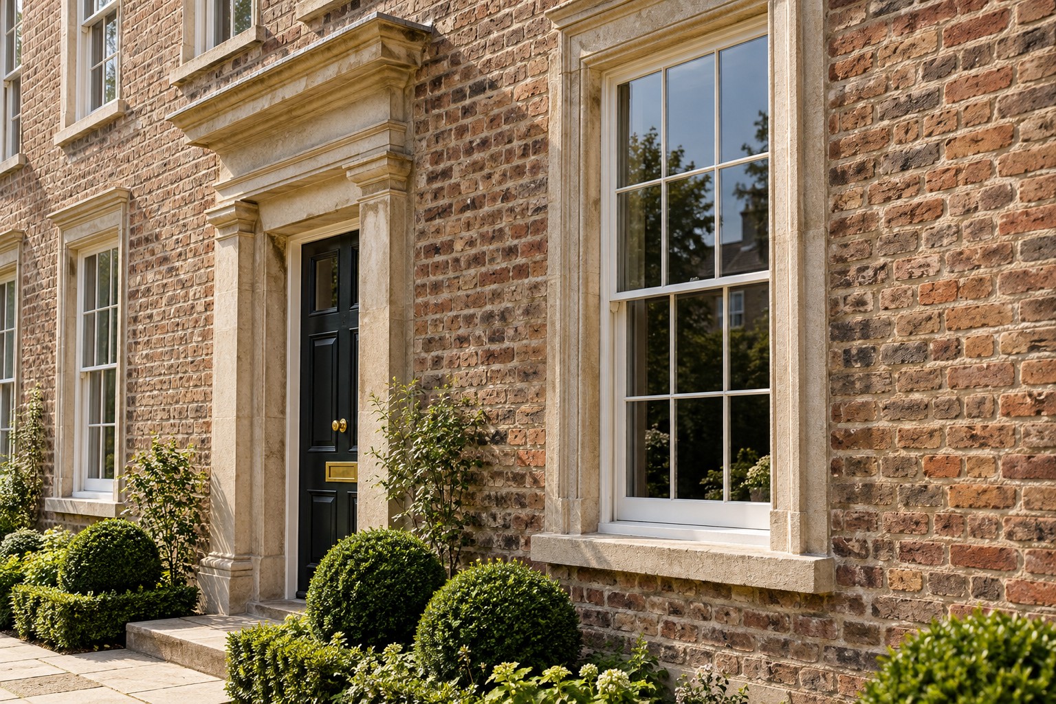 Restored heritage brickwork — architectural concept